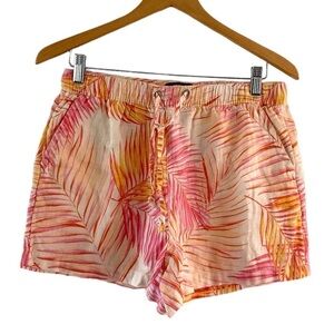 Tahari medium shorts linen tropical colorful pockets
